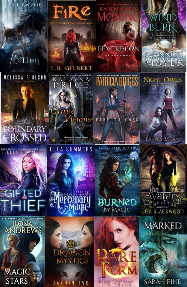 Best-selling urban fantasy covers