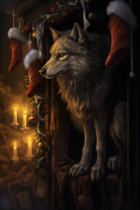 Christmas wolf