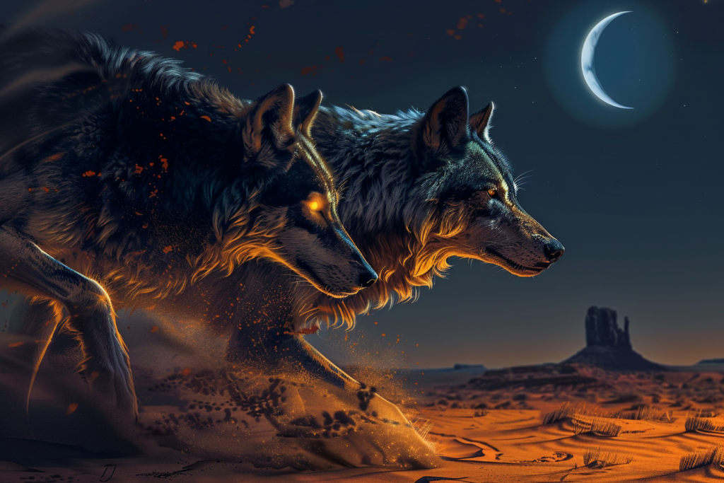 Running wolves